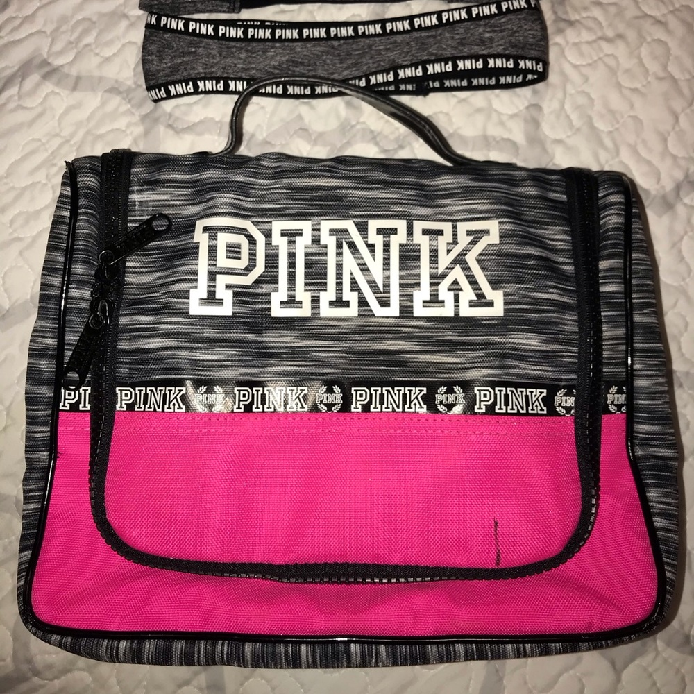 PINK VS bag and headbands